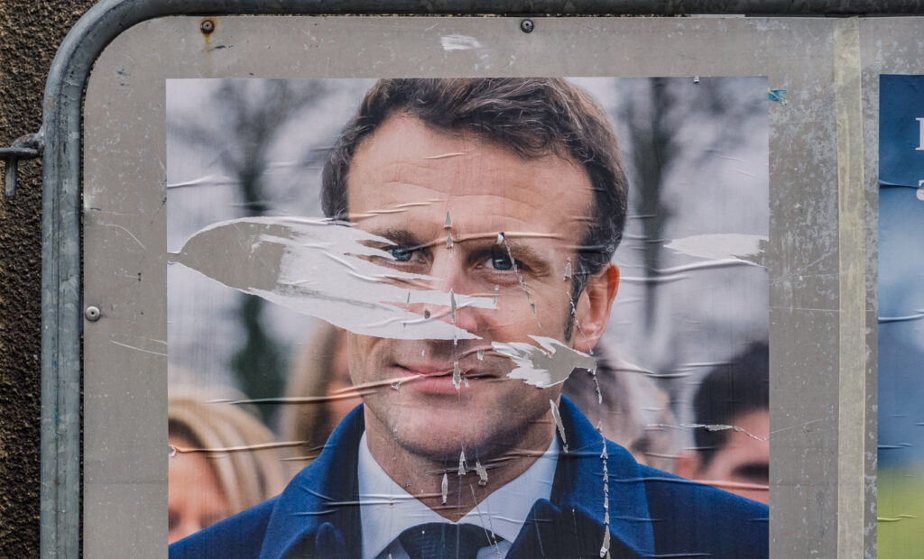 Macron affisch puffbild. Foto: Jesper Ahlin Marceta