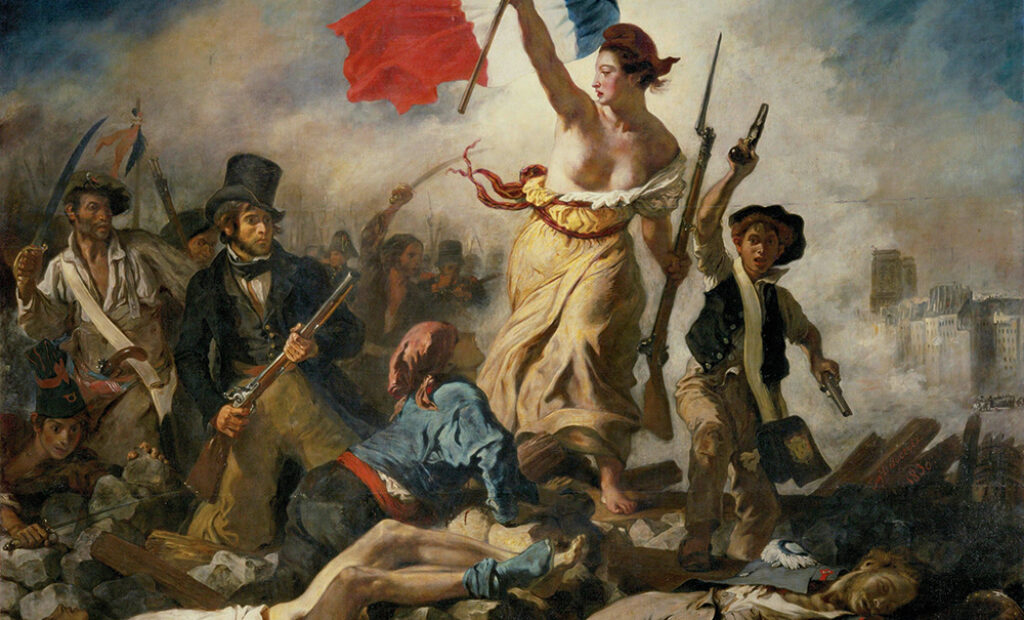 Friheten på barrikaderna. Eugène Delacroix 1830.